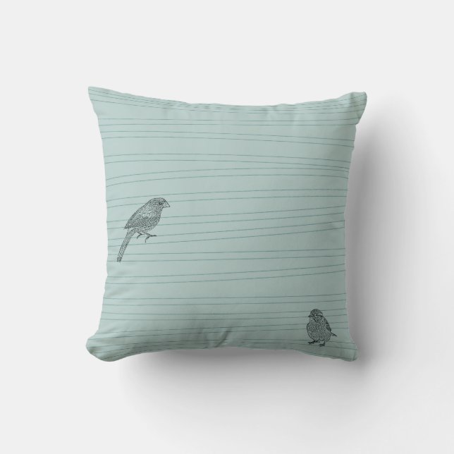 Two Birds Throw Pillow (Front)