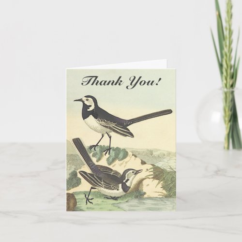 Two Birds Vintage Look Thank You Card