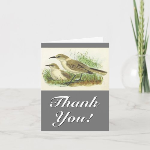 Two Birds Vintage Look Thank You Card