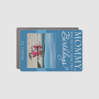 Two Birthdays car magnet