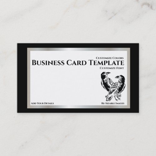 Two Black Birds Logo Raven  Business Card