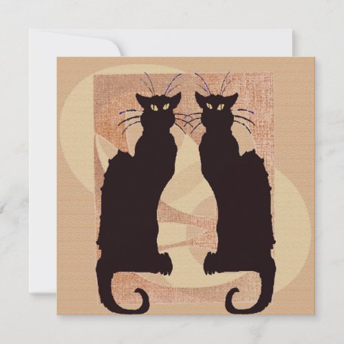Two Black Cats Invitation