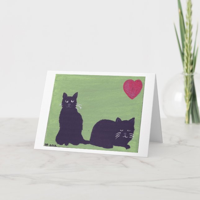 Two Black Cats Card (Front)