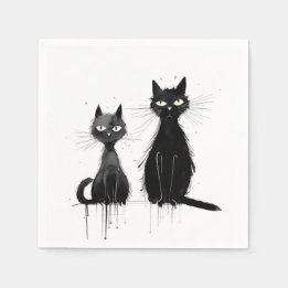 Two Black Cats Napkins