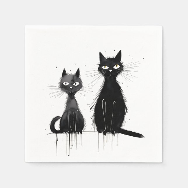Two Black Cats Napkins (Front)