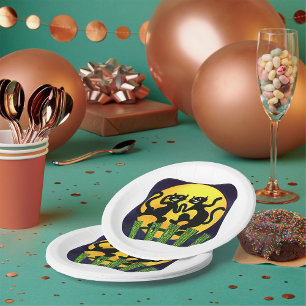 Two Black Cats Paper Plates