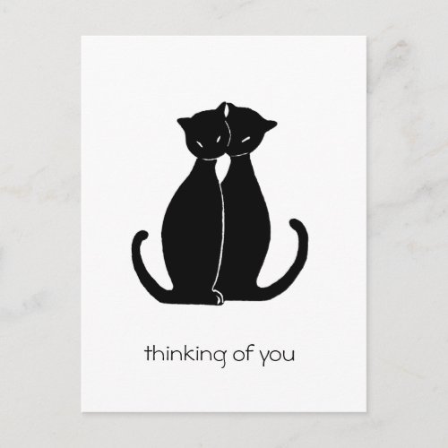 two black cats postcard