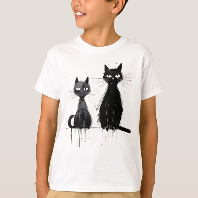 Two Black Cats T-Shirt (Front)