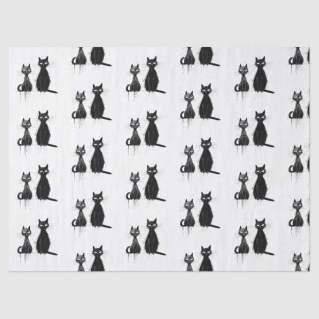 Two Black Cats Tissue Paper (Front)