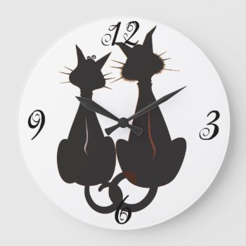Two Black Cats Wall Clock by PetsandVets at Zazzle