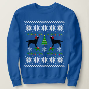 Two Black Labradors Santa Christmas Pattern Sweatshirt