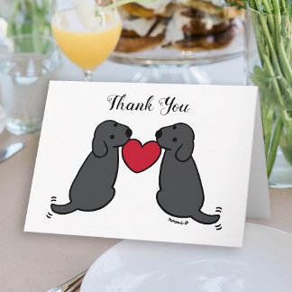 Two Black Labradors with Heart Thank You