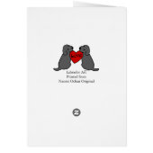 Two Black Labradors with Love Cartoon Cards (Back)