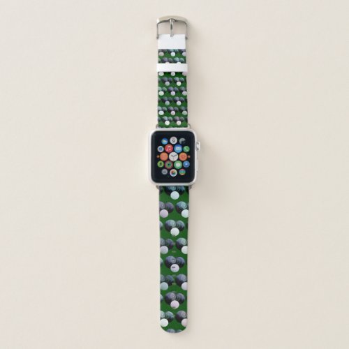 Two Black Lawn Bowls With Jack On Green Apple Watch Band