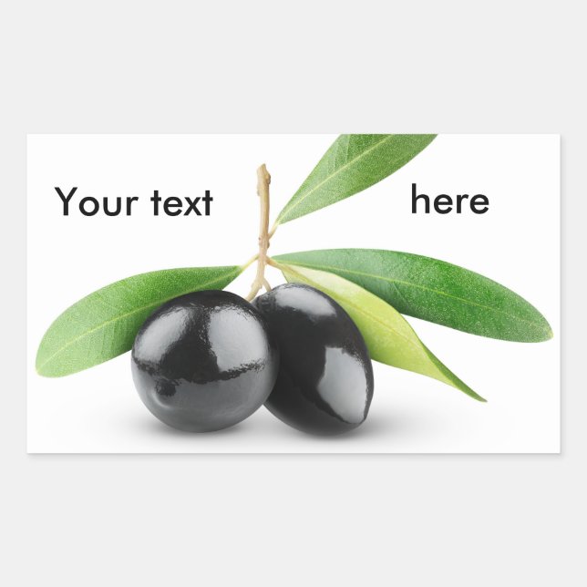 Two black olives rectangular sticker (Front)