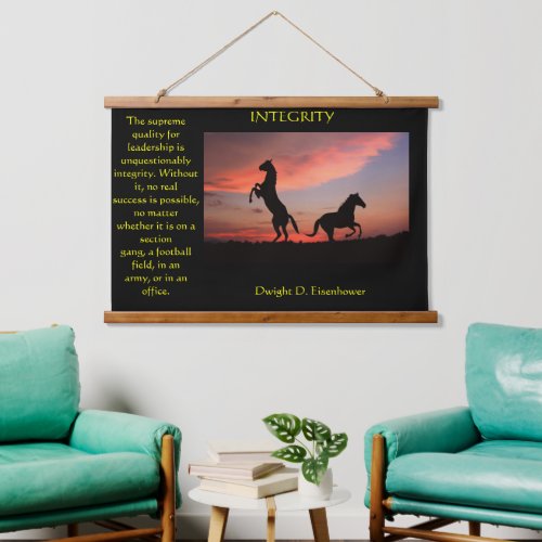 Two black stallions in a silhouette hanging tapestry