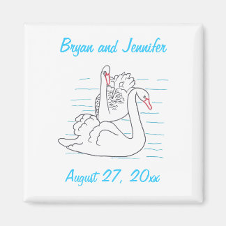 Two Black Swans Drawing Save the date Magnets