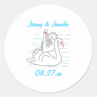 Two Black Swans Drawing Save the date Stickers