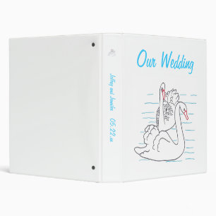 Two Black Swans Drawing Wedding Binder