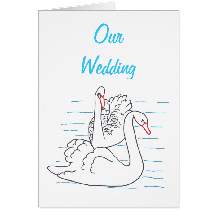 Two Black Swans Drawing Wedding Invitation Cards