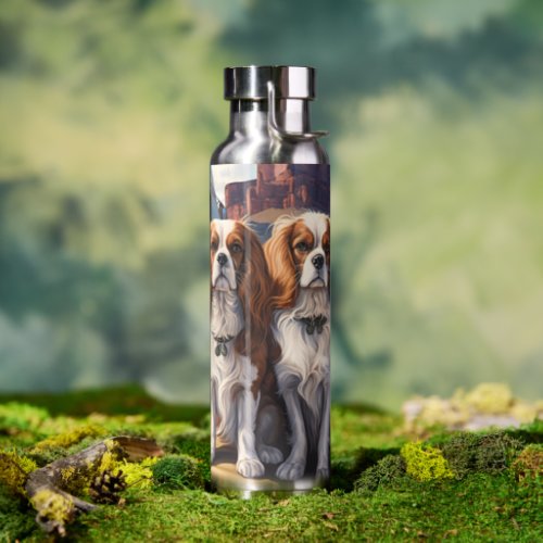 Two Blenheim Cavalier King Charles Spaniels Hiking Water Bottle