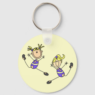 Two Blond Girl Gymnast Tshirts and Gifts Keychain