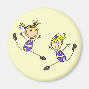 Two Blond Girl Gymnast Tshirts and Gifts Magnet