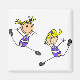 Two Blond Girl Gymnast Tshirts and Gifts Magnet