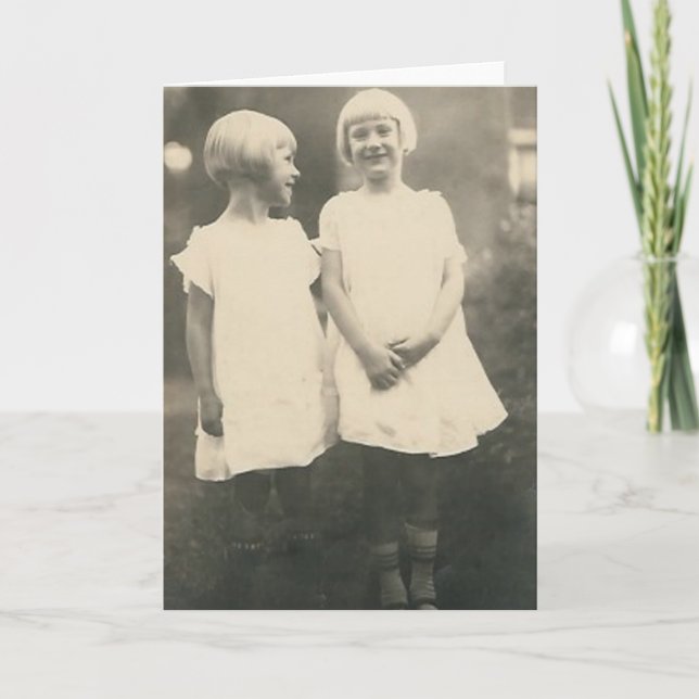 Two blond sisters card (Front)