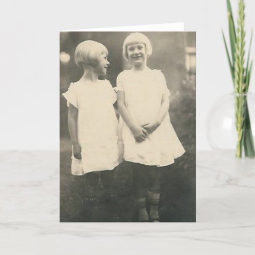 Two blond sisters card