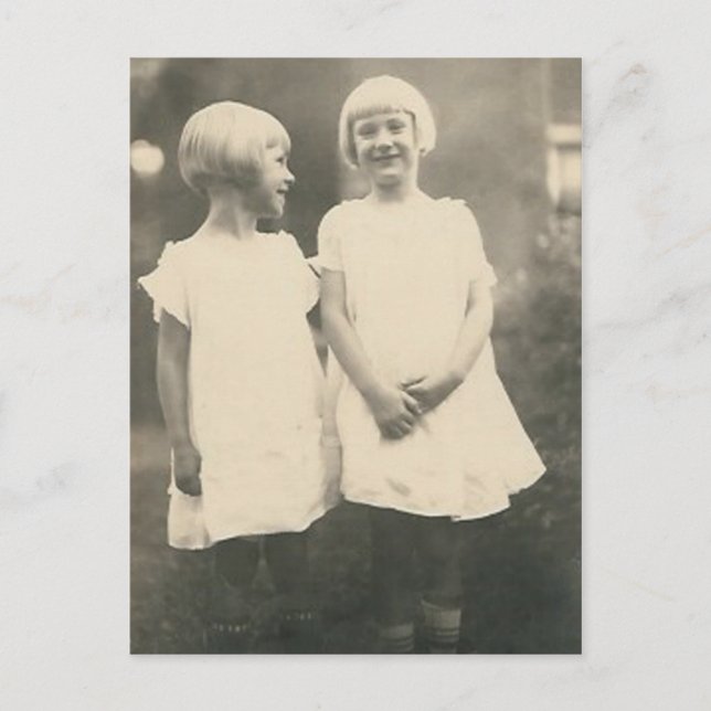 Two blond sisters postcard (Front)