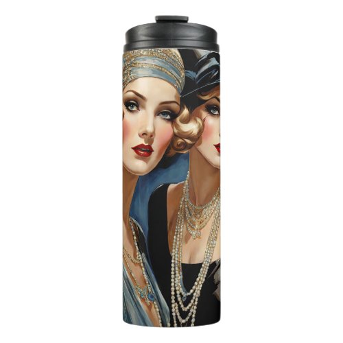 Two Blonde Flappers Thermal Tumbler