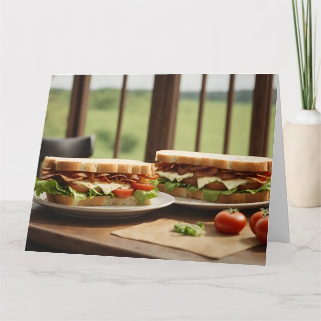 Two BLT sandwiches by window Card (Front)