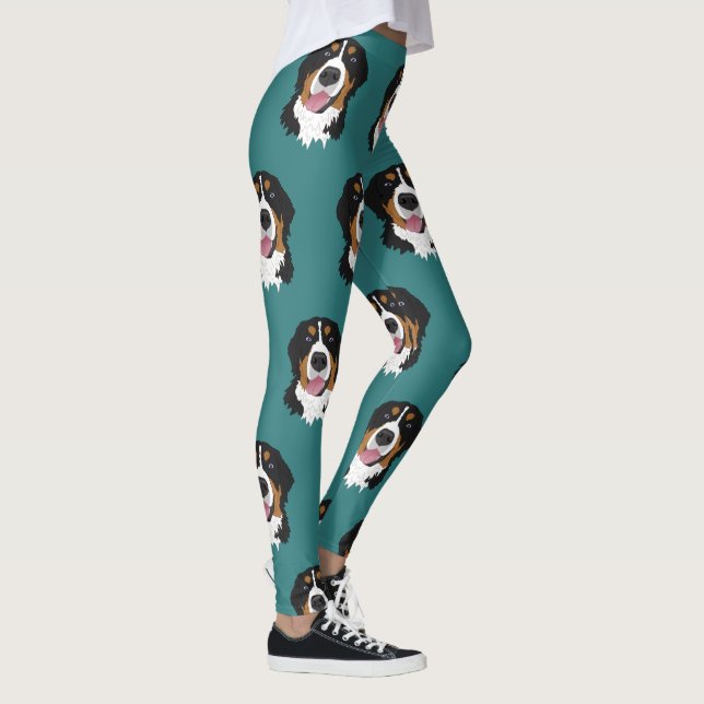 Two Blue Eyed Bernese Mountain Dog Leggings (Right)