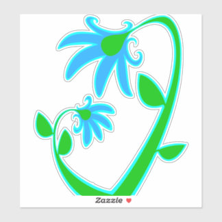 Two Blue Flowers Sticker