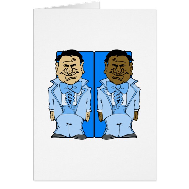 Two Blue Grooms Cards (Front)