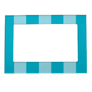 Two Blue Hues Striped  Magnetic Frame