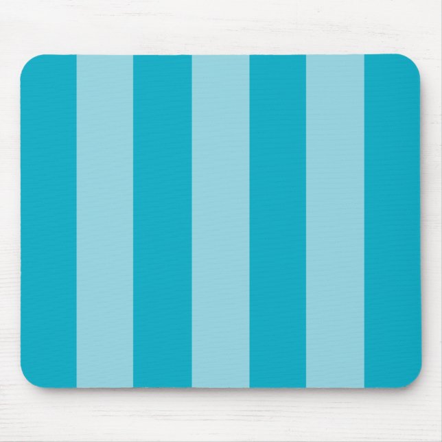 Two Blue Hues Striped  Mouse Pad (Front)