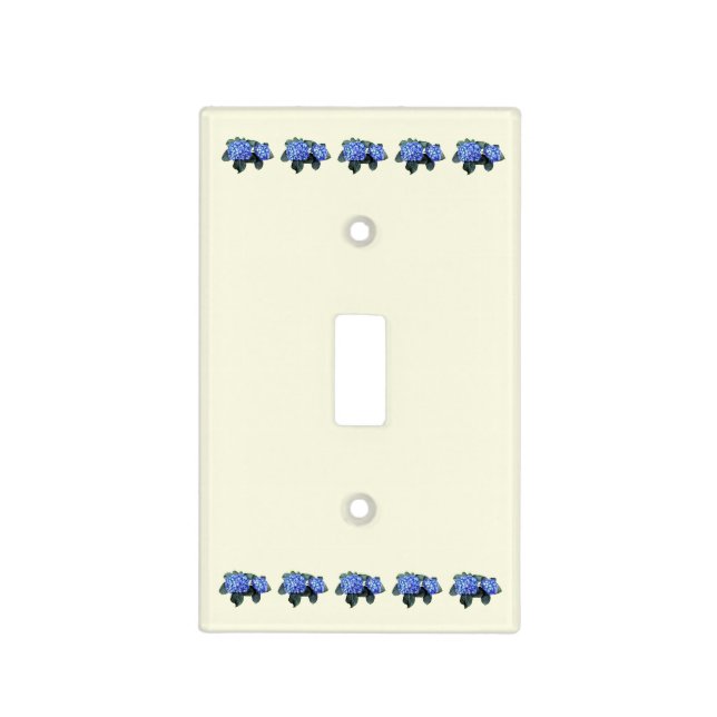 Two Blue Hydrangea Light Switch Cover (Front)