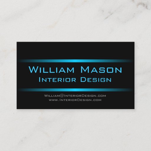 Customizable Two Blue Stripes Professional Business Card
