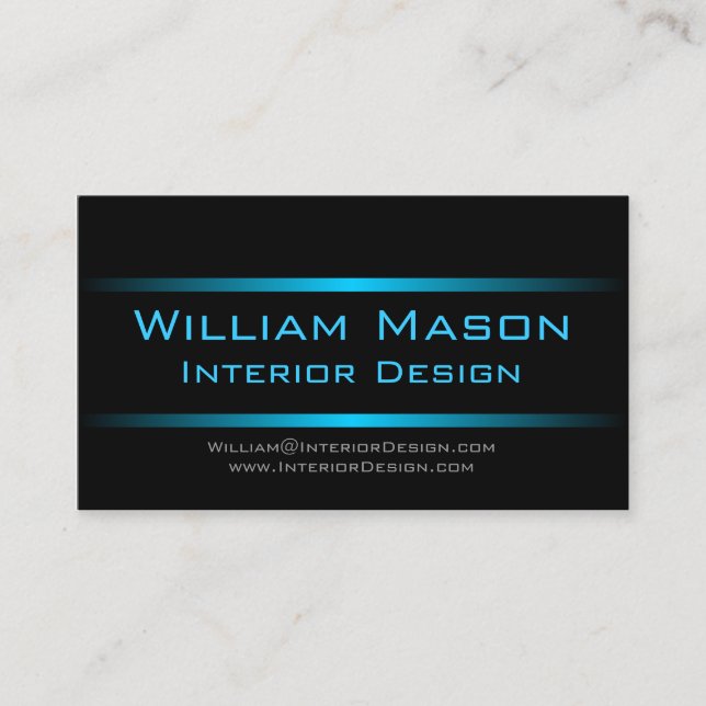 Two Blue Stripes Professional Business Card (Front)