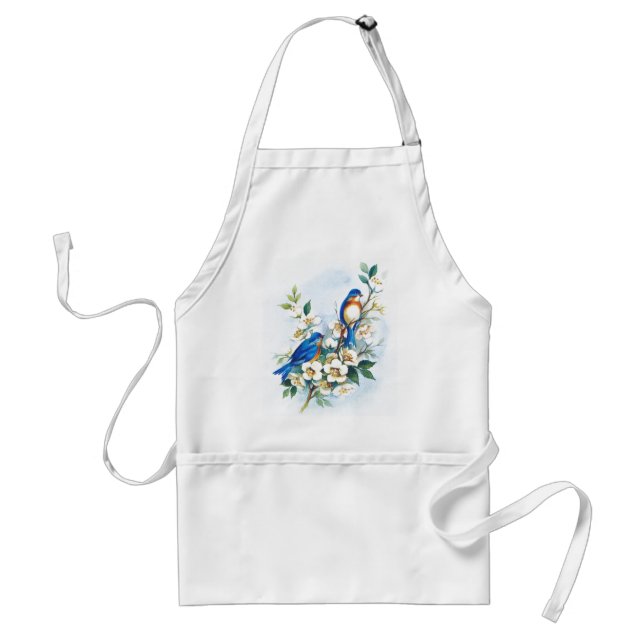 Two Bluebirds Adult Apron (Front)