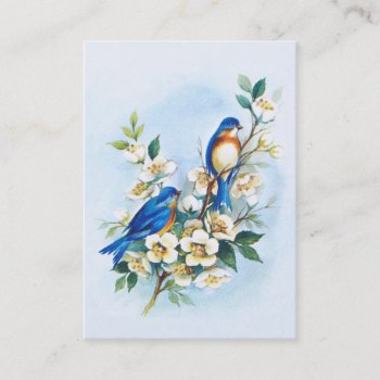 Two Bluebirds Business Card by vintagechest at Zazzle