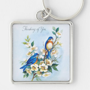 Two Bluebirds Keychain