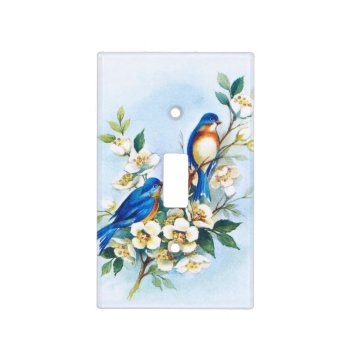 Two Bluebirds Light Switch Cover by vintagechest at Zazzle