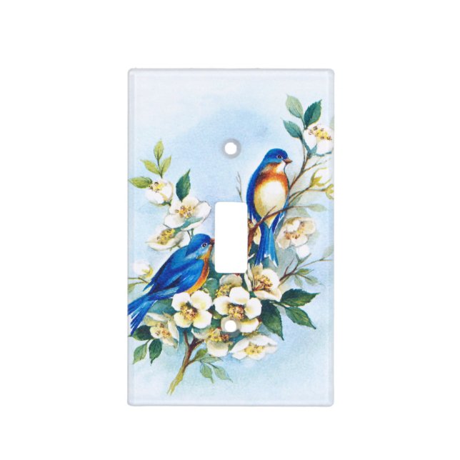 Two Bluebirds Light Switch Cover (Front)