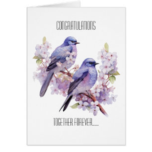 Two Bluebirds Love Wedding Cards