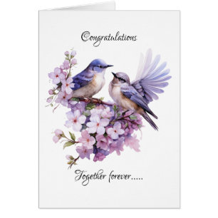 Two Bluebirds Love Wedding Cards