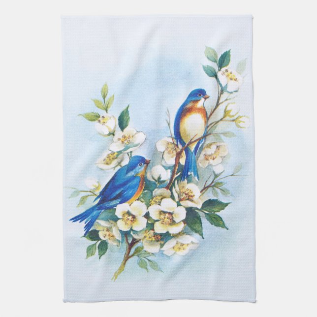 Two Bluebirds Towel (Vertical)