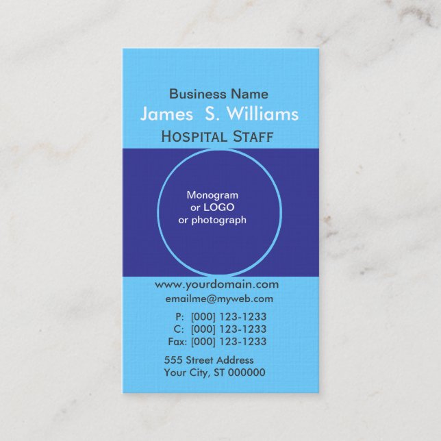 Two Blues Unique Business Deep Blue Edgy Designer Card (Front)